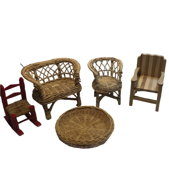 Doll Chairs wicker chair Vintage from 1980s - Picture 1 of 12